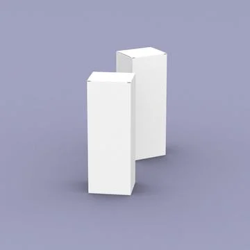 Two tall boxes, packaging template for product design mockup. Clean background Illustrazione stock