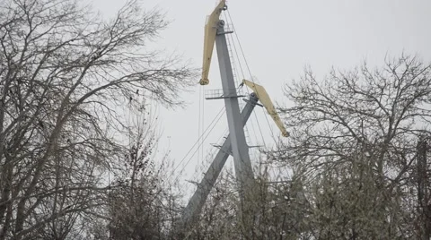 Two tall crane move Video stock 45276671