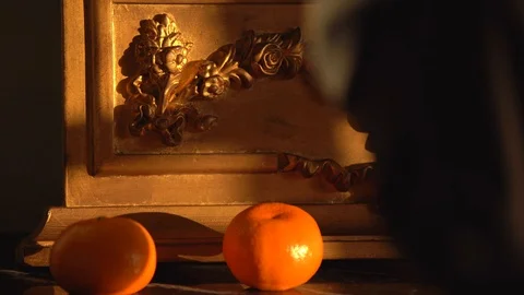 Two tangerines Stock Footage 102832513