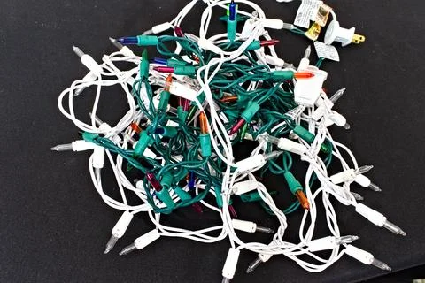 Two Tangled String of Lights Stock Photos