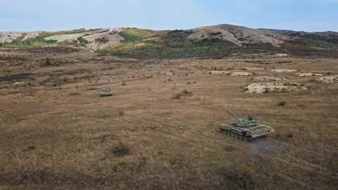 Two tanks in the mountains of syria Stock Footage 141385063