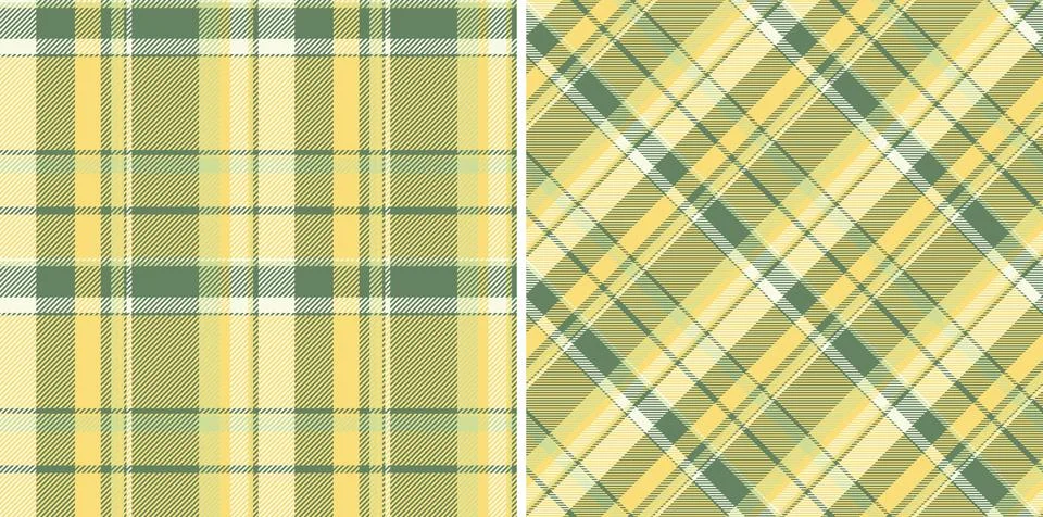 Two tartan patterns sidebyside. Calming earth tones and repeating geometric s Stock Illustration
