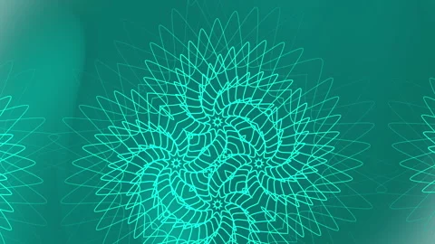 Two teal blue symmetrical patterned abstract shapes. 库存影片 280571564