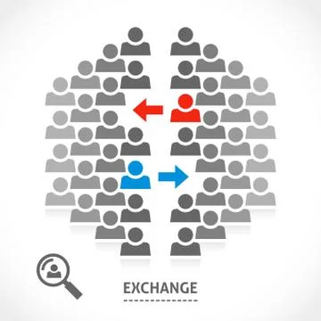 Two teams are exchanging one of their guys Stock Illustration