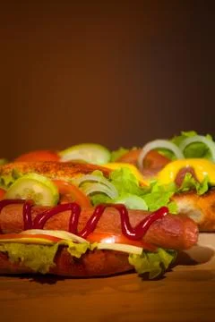 Two teasty hot dogs Foto stock