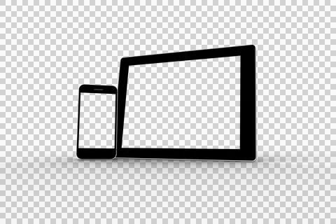 Two technologies with black screens イラスト素材