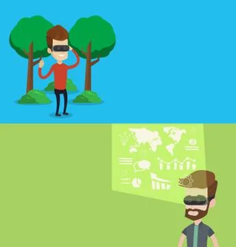 Two technology banners with space for text Stock Illustration