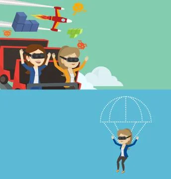 Two technology banners with space for text Stock Illustration