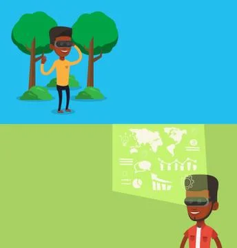 Two technology banners with space for text Stock Illustration