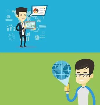 Two technology banners with space for text. Stock Illustration