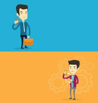 Two technology banners with space for text. Stock Illustration