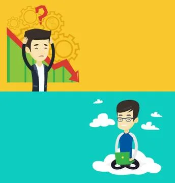 Two technology banners with space for text. Stock Illustration
