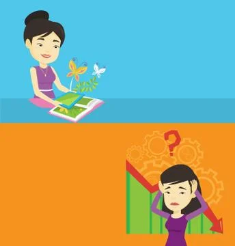 Two technology banners with space for text. Stock Illustration