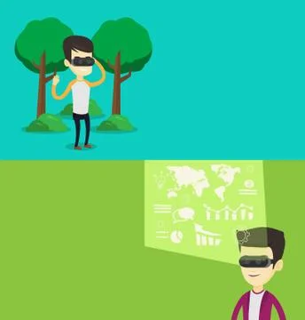 Two technology banners with space for text. Stock Illustration