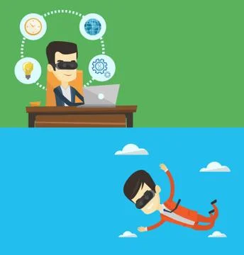 Two technology banners with space for text. Stock Illustration