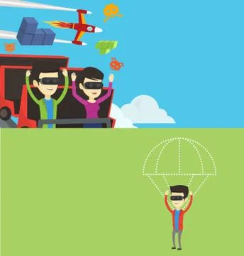 Two technology banners with space for text. Stock Illustration