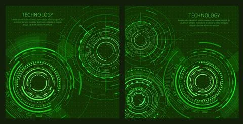 Two Technology Posters with Interface Patterns Stock Illustration