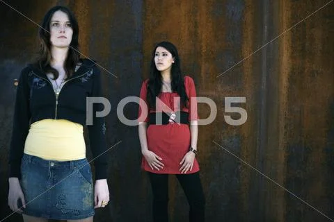 Two teens portrait Stock Photos