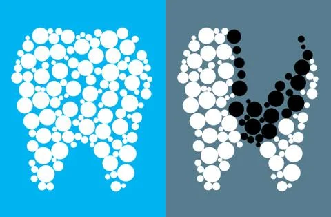 Two teeth, background, vector. Stock Illustration