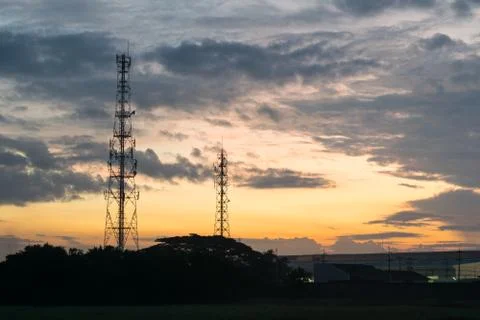 Two Telecommunications tower Stock Photos