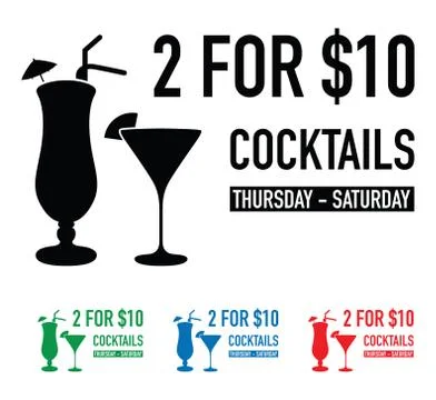 Two for ten dollars deal Stock Illustration