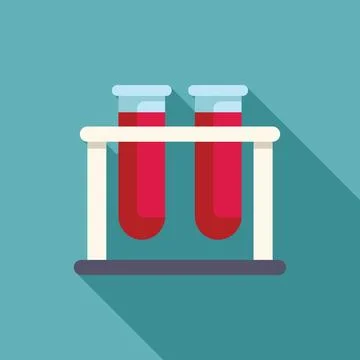 Two test tubes with blood samples are standing in a rack Stock Illustration