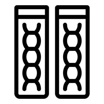 Two test tubes containing dna double helix representing genetic cloning Stock Illustration