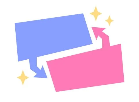 Two text box with arrows VS banner Illustrazione stock