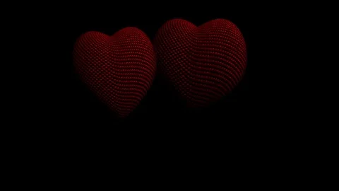 Two textile dancing hearts Stock Footage 71132234