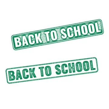 Two textured stamps Back to School Vector realistic Stock Illustration