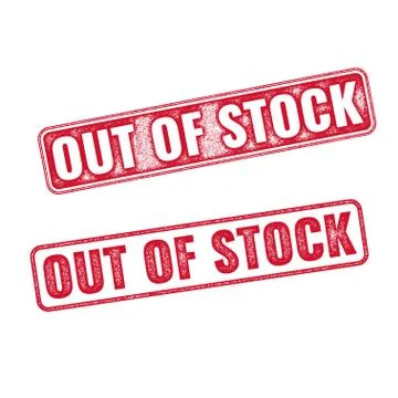 Two textured vector stamps Out of Stock isolated Stock Illustration