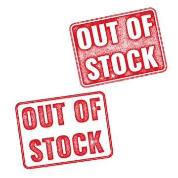 Two textured vector stamps Out of Stock isolated Stock Illustration