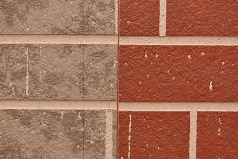 Two textures of red and white bricks Stock Photos