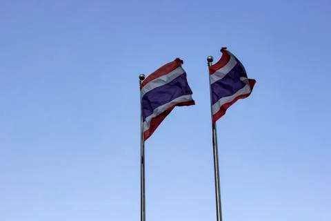 Two Thailand flags Stock Photos