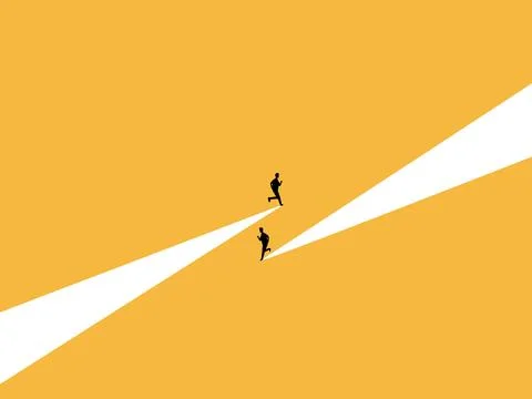 Two of them ran in different directions Stock Illustration