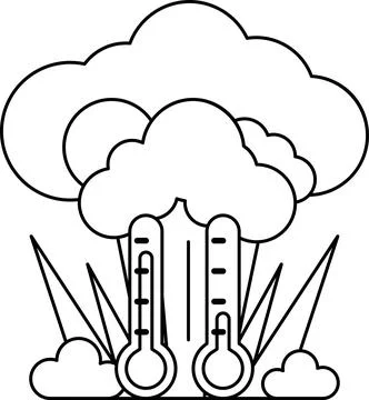 Two thermometers on a cloudy day 스톡 일러스트