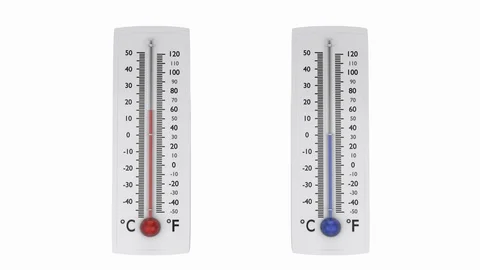 Two thermometers at which the temperature changes. Stock Footage