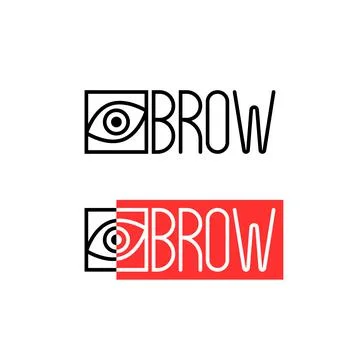 Two thin line eyebrow logo Stock Illustration