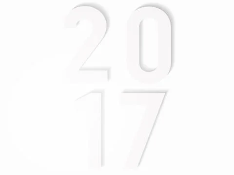 Two Thousand Seventeen White Background Stock Illustration