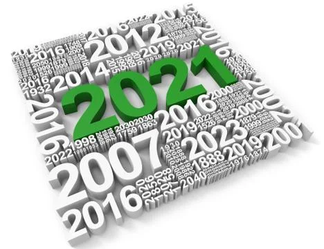 Two Thousand Twenty-One Represents Happy New Year And Annual 3d Rendering イラスト素材