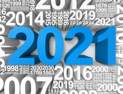 Two Thousand Twenty-One Shows New Year And Fun 3d Rendering Stock Illustration