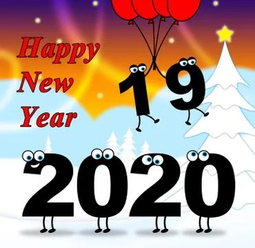 Two Thousand Twenty Representing Celebrating Party And Festivities Stock Illustration