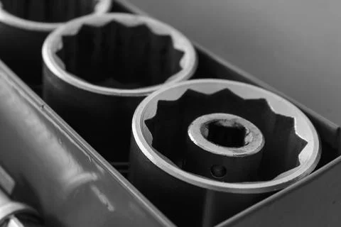 Two threaded tool sockets Foto stock