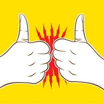 Two thumb up icon cheers or hit, good luck wish each other design 스톡 일러스트