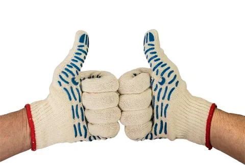Two thumbs up isolated with white background Stock Photos
