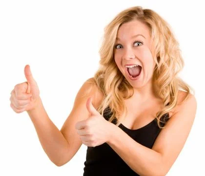 Two thumbs up Stock Photos