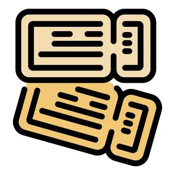 Two tickets representing access and entertainment experiences Ilustração Stock
