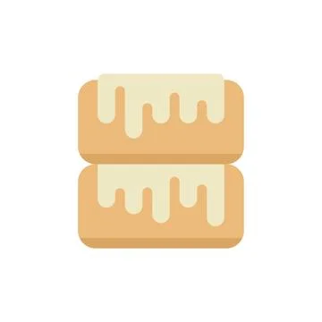 Two tier sponge cake with drizzling icing minimalist illustration Stock Illustration