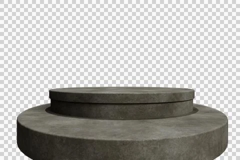 Two-tiered, circular, gray concrete platform 스톡 일러스트