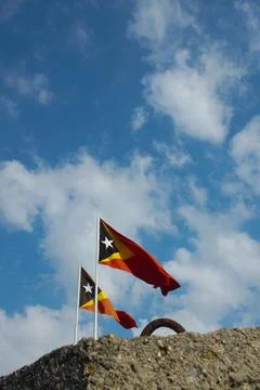 Two Timor-Leste Flag 写真素材